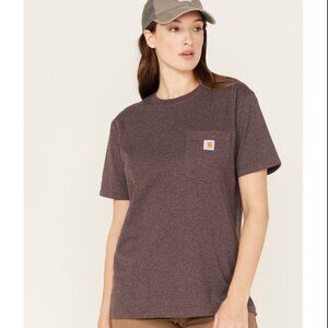 Carhartt Women’s Heavyweight Pocket Work T-Shirt – Purple (Size M)